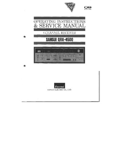 Sansui QRX-4500 Sansui QRX-4500 4-channel receiver-amplifier Operating instructions & Service manual